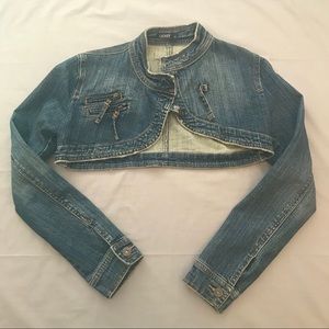 Long Sleeve Cropped Jean Jacket